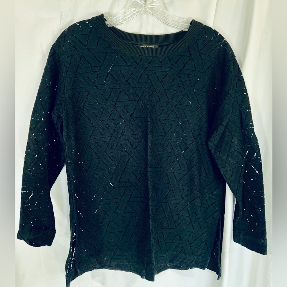 Banana Republic Retail Black Textured Women's Top